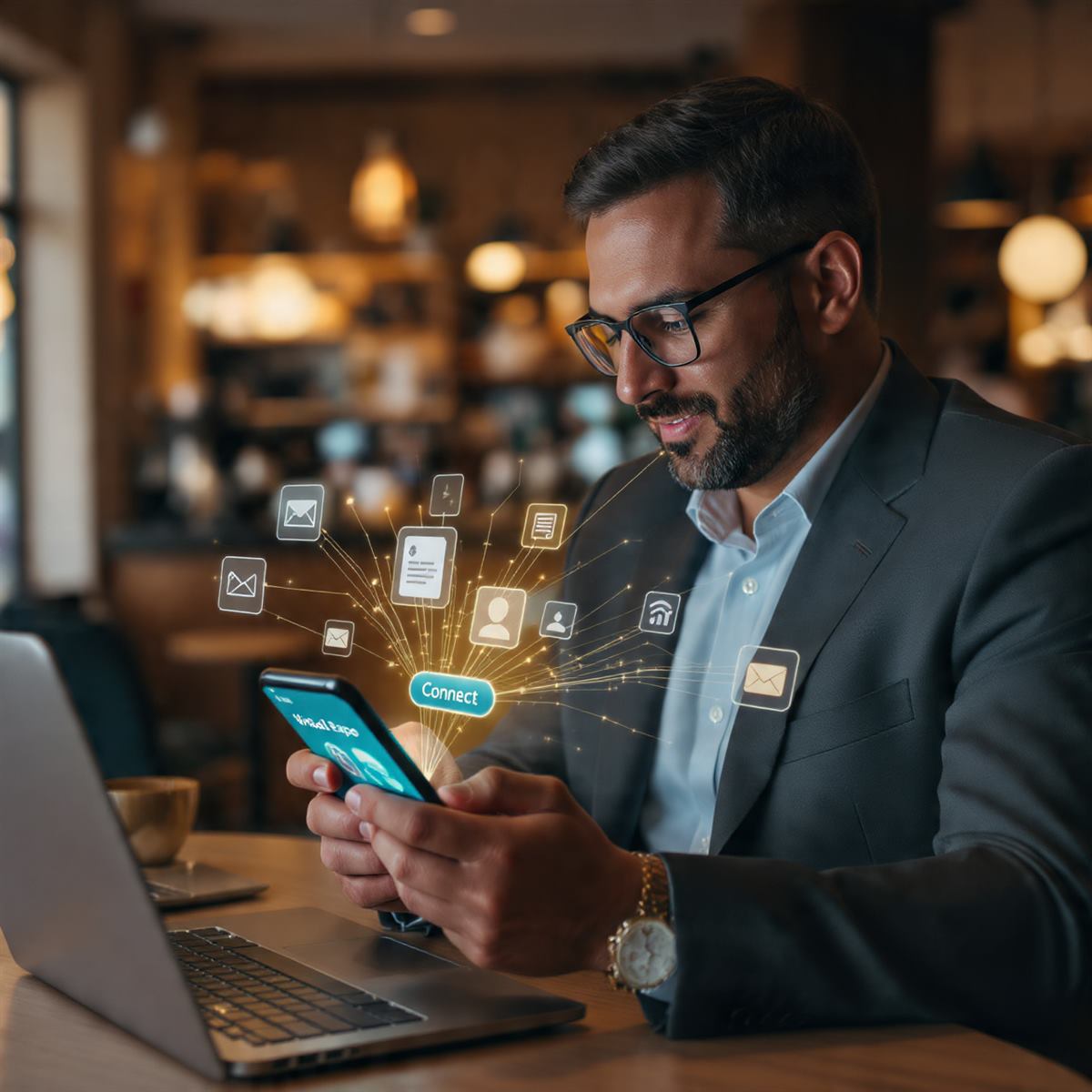 Business owner connecting with suppliers on the HSE App